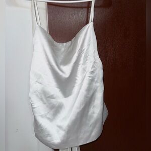 Zara White Satin Cami Top